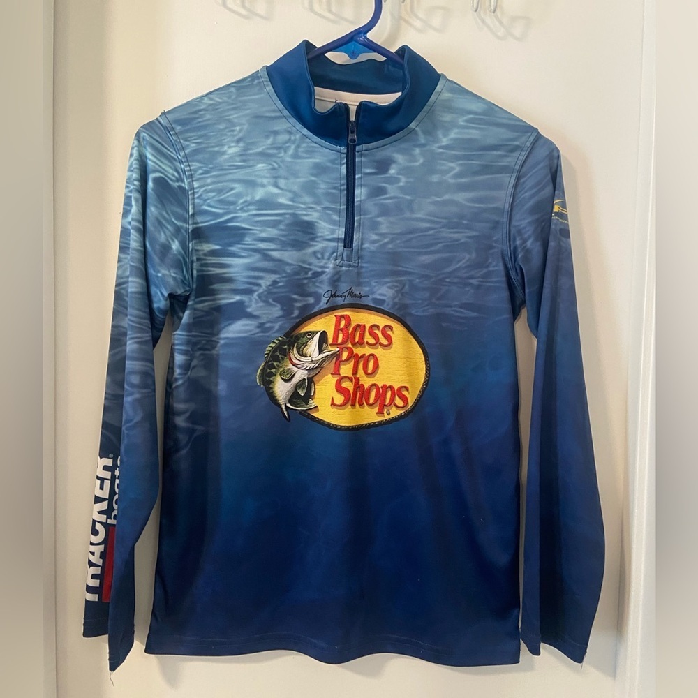 Bass Pro Shop youth L quarter zip graphic pullover